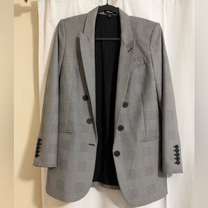 Express Black and White Houndstooth Blazer